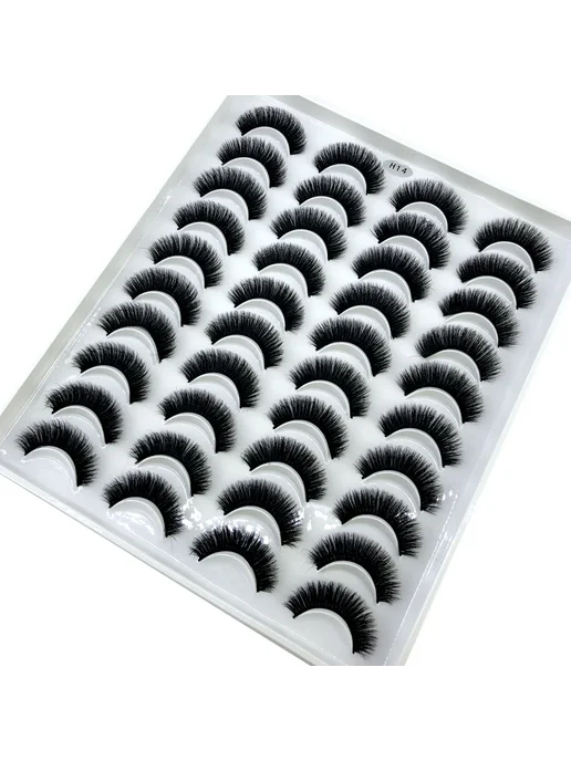 hbzgtlad 20 пар накладных ресниц из норки Черный, 20pairs-H, черный, фото 2