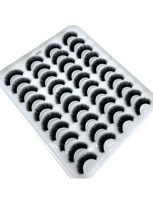 hbzgtlad 20 пар накладных ресниц из норки Черный, 20pairs-H, черный, фото 3