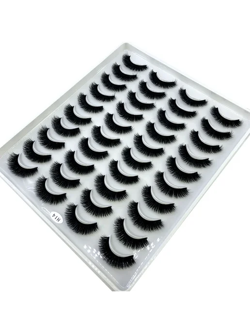 hbzgtlad 20 пар накладных ресниц из норки Черный, 20pairs-H, черный, фото 5