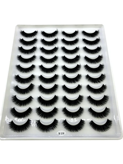 hbzgtlad 20 пар накладных ресниц из норки Черный, 20pairs-H, черный, фото 6