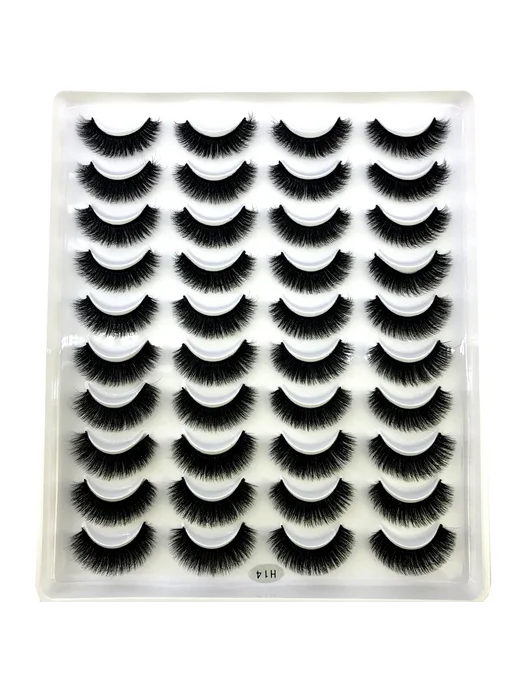 hbzgtlad 20 пар накладных ресниц из норки Черный, 20pairs-H, черный, фото 7
