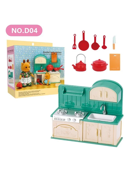 Нет бренда Мебель для кукольного домика из пластика Cooker, вариант