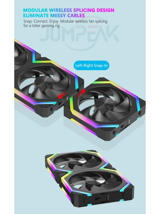 Jumpeak CS120 ARGB вентилятор для водяного охлаждения 2 Blac, для водяного охлаждения 2, фото 5