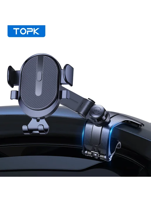 TOPK Универсальный Автомобильный Держатель Для Телефона С Пр, черный