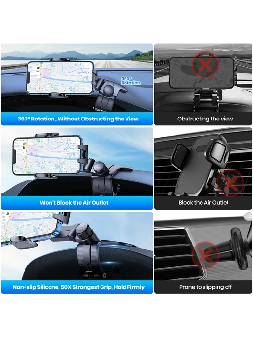 TOPK Универсальный Автомобильный Держатель Для Телефона С Пр, черный, фото 2