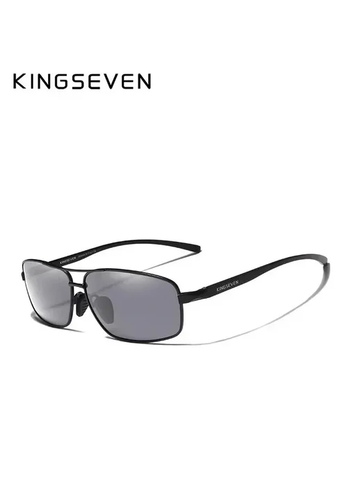 KingSeven Модные Солнцезащитные Очки для Мужчин gold gray, серый, фото 2