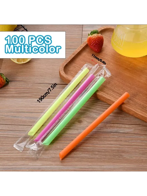 ZOMASOU Большие белые пластиковые соломинки 100Pcs (11mm) Co, 100 шт