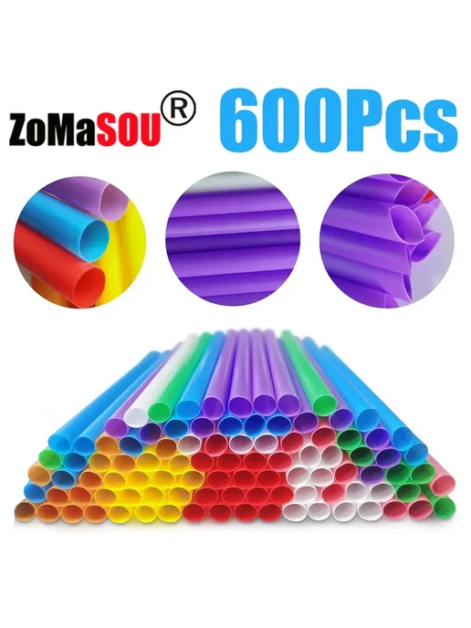 ZOMASOU Большие белые пластиковые соломинки 100Pcs (11mm) Co, 100 шт, фото 2
