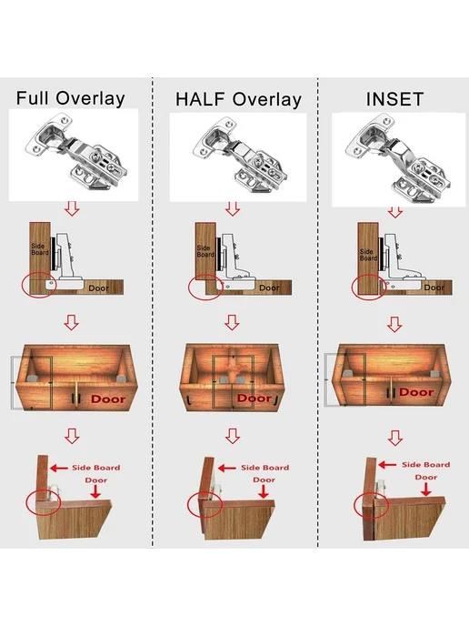 TFAAI Петли для шкафов Inset из нержавеющей стали с демпфером, 10 шт, фото 4