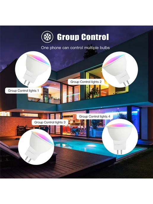 Умные диммируемые лампы eWelink Zigbee MR16 5W RGB+CW, 5 Вт, фото 4