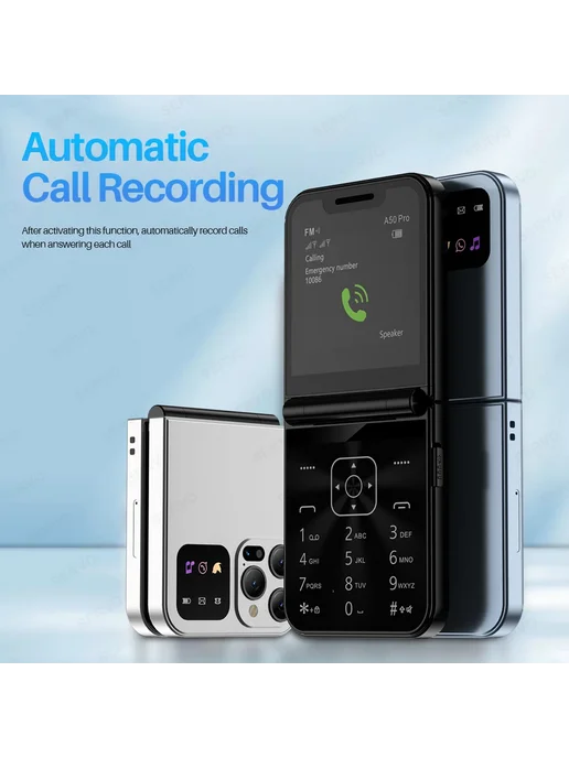 SERVO Сотовый Телефон-раскладушка A50 Pro С Двумя SIM-картам, серый, фото 4