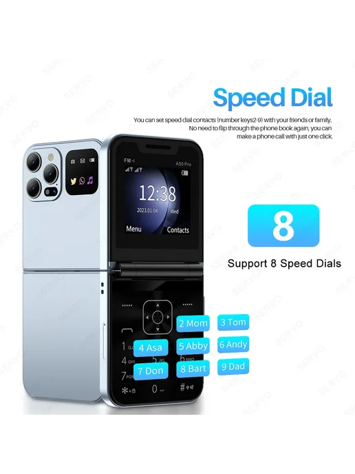 SERVO Сотовый Телефон-раскладушка A50 Pro С Двумя SIM-картам, серый, фото 6