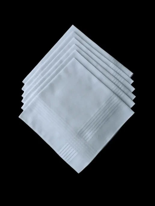 Хлопковые платки 40 см белые 6 шт. 6PCS, 6 шт, 6 шт