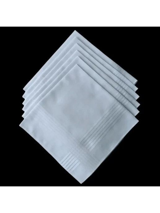 Хлопковые платки 40 см белые 6 шт. 6PCS, 6 шт, 6 шт, фото 2