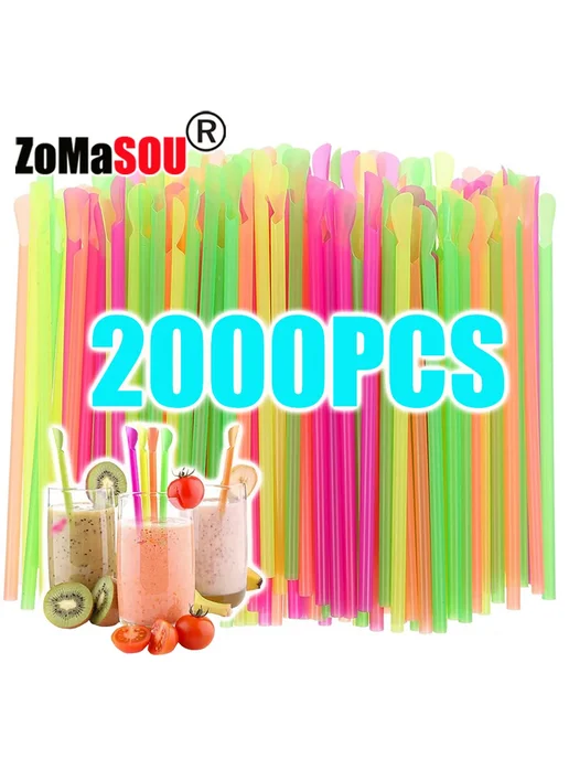 ZOMASOU Соломинки с ложкой для снежных конусов 100Pcs Spoon, 100 шт, фото 2