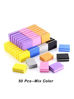 JEARLYU Мини пилочки для ногтей, 50 шт, Mix Color
