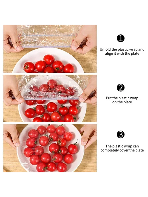 Пластиковые пищевые крышки 300PCS, Transparent Bag, 300 шт, фото 6