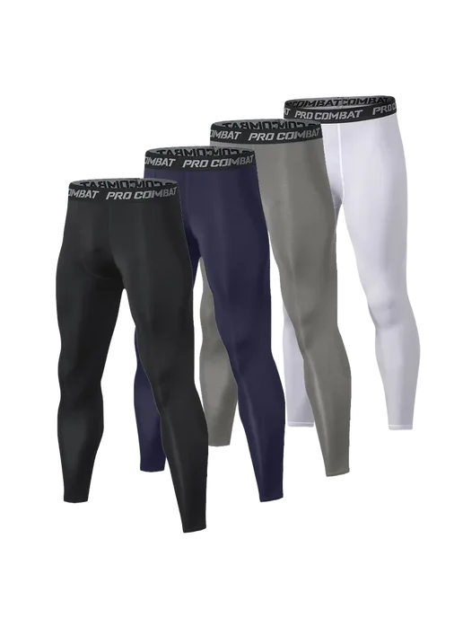 YOUONGWEAR Мужские Компрессионные Тайтсы Для Бега, Быстросохнущие Легги, черный, фото 2