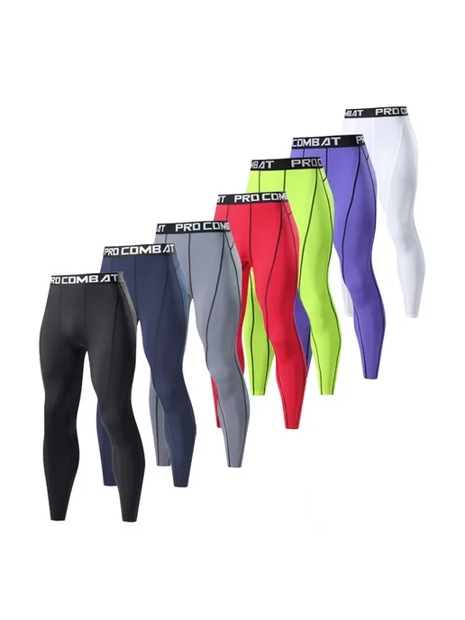 YOUONGWEAR Мужские компрессионные леггинсы для бега, серый, фото 2