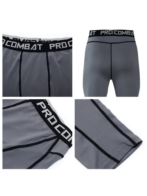 YOUONGWEAR Мужские компрессионные леггинсы для бега, серый, фото 5