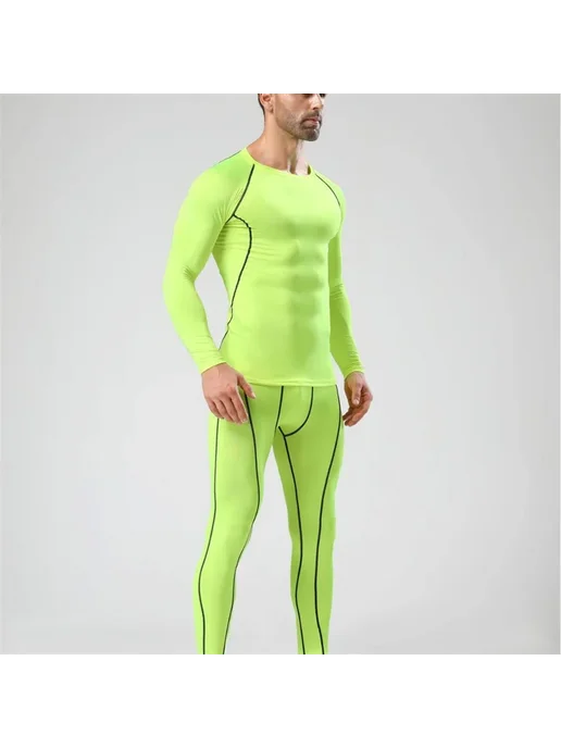 YOUONGWEAR Мужские компрессионные леггинсы для бега, серый, фото 6
