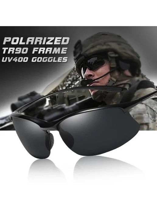 COOLPANDAS Поляризованные солнцезащитные очки Black-Black, черный, фото 2