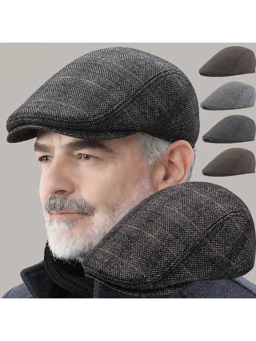 Мужские береты из полиэстера, коричневый, фото 4