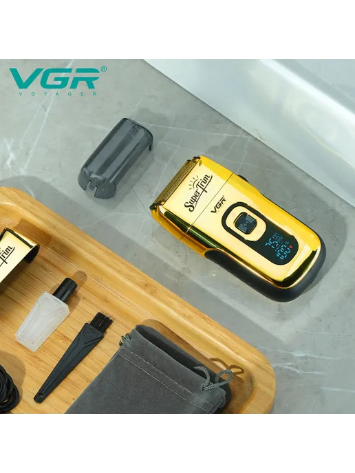 VGR Электробритва Super Trim 332 silver USB, серебристый, фото 6