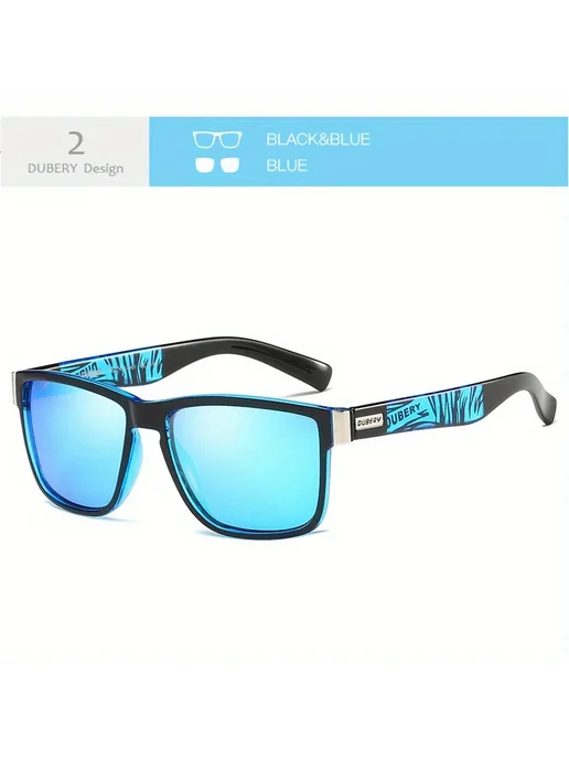 Dubery Солнцезащитные очки Black&Blue, Blue2, синий