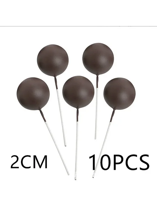 WOHLTAO Топперы для торта 10 шт. Коричневый, Coffee color, 10 шт