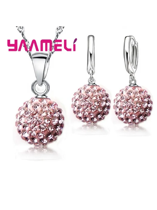 YAAMELI Ювелирный набор розовый цирконий Fuchsia 1, розовый, фото 5