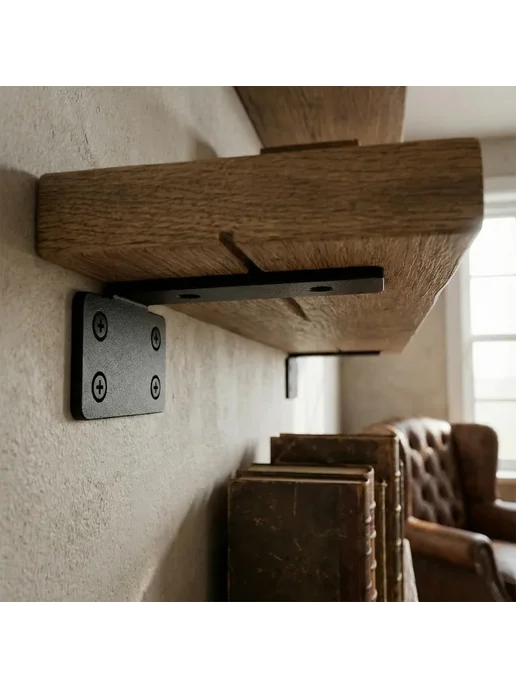 Нет бренда Металлические черные кронштейны для полок 3.5x10x6.5cm, черный, фото 3