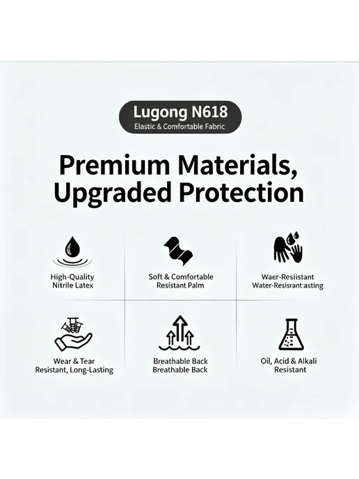 FGFW Рабочие перчатки N618 неопреновые маслостойкие L-code 10pair, цвет S-Code 10Pairs, фото 4