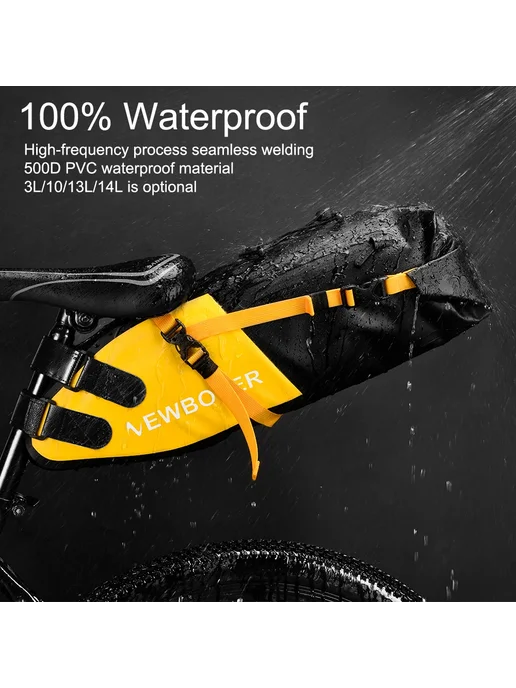 Нет бренда NEWBOLER Водонепроницаемая велосумки 13л Черный, BAG026 10L, 13 л, 10 л, фото 4