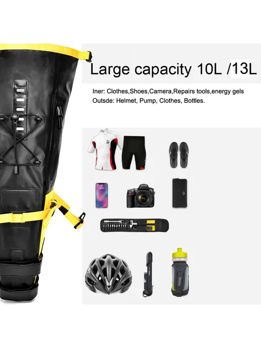 Нет бренда NEWBOLER Водонепроницаемая велосумки 13л Черный, BAG026 10L, 13 л, 10 л, фото 5