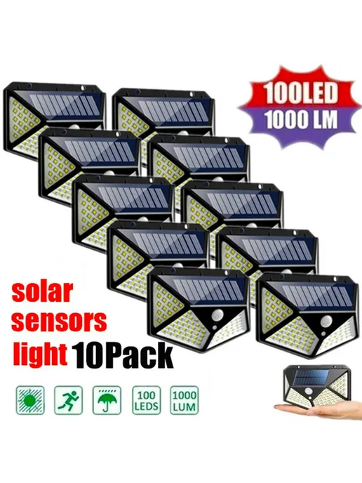 ZTree Солнечный настенный светильник 100 LED для сада 5 PCS, 5 шт, фото 2