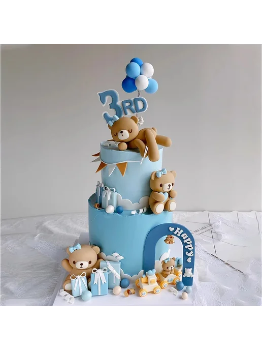 Нет бренда 3D медведь топпер для торта Коричневый, Bear K, коричневый, фото 5