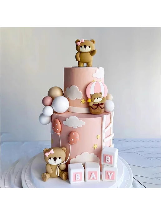 Нет бренда 3D медведь топпер для торта Коричневый, Bear K, коричневый, фото 7