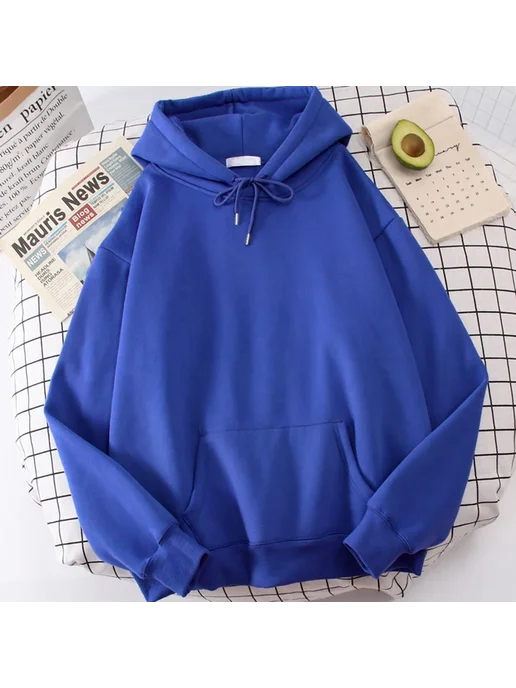 teekossc Женская толстовка осенне-зимняя свободная однотонна, фиолетовый, фото 4