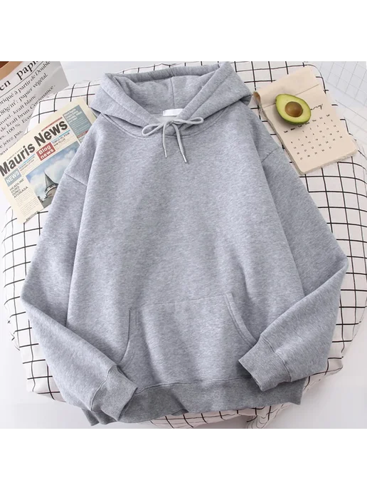 teekossc Женская толстовка осенне-зимняя свободная однотонна, фиолетовый, фото 6