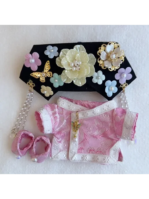 Платье для куклы Labubu 3.0 Розовый, 02 pink set, розовый