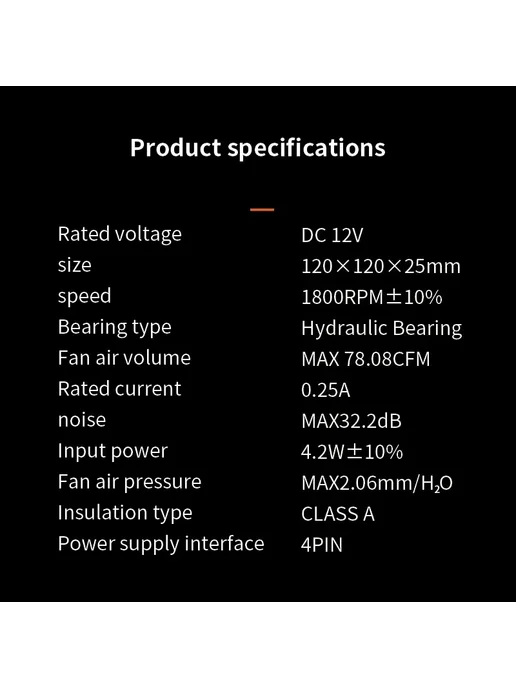 Teucer B12025 120 мм корпус ПК вентилятор Белый, 4PCS Fan Wh, 3 шт, белый, фото 6