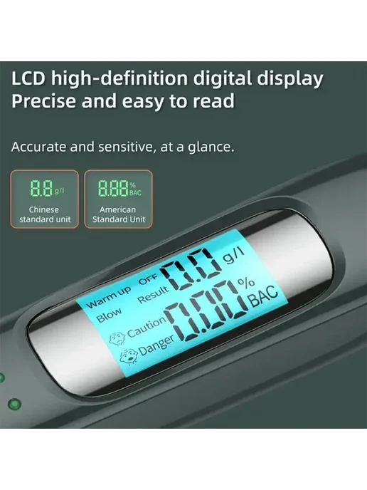 Нет бренда Алкотестер бесконтактный, C07, USB, ЖК-дисплей, вариант, фото 4