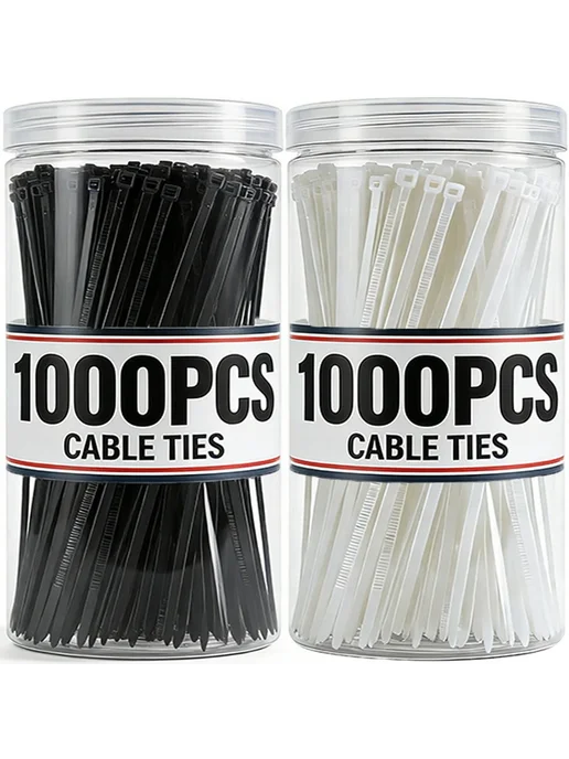 Кабельные стяжки нейлон черные белые 100 шт 300PCS, Black(3x, 300PCS, фото 2