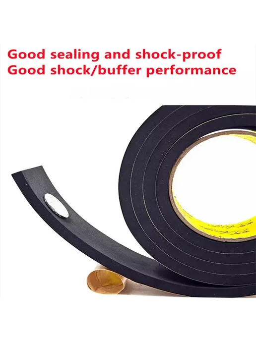 Нет бренда Самоadhesive black EPDM rubber seal strip 2x10mm 10m 5mm x 3, черный, фото 3