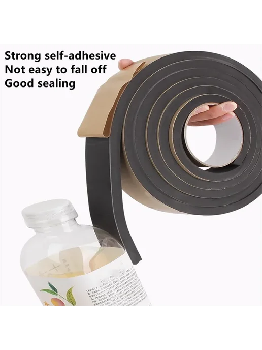 Нет бренда Самоadhesive black EPDM rubber seal strip 2x10mm 10m 5mm x 1, черный, фото 4