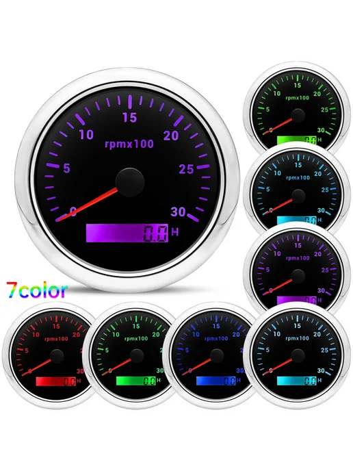 MAIMEIMI Тахометр 85 мм, 8000 об мин, 7-цветная подсветка, 6000 rpm-B, вариант, фото 3