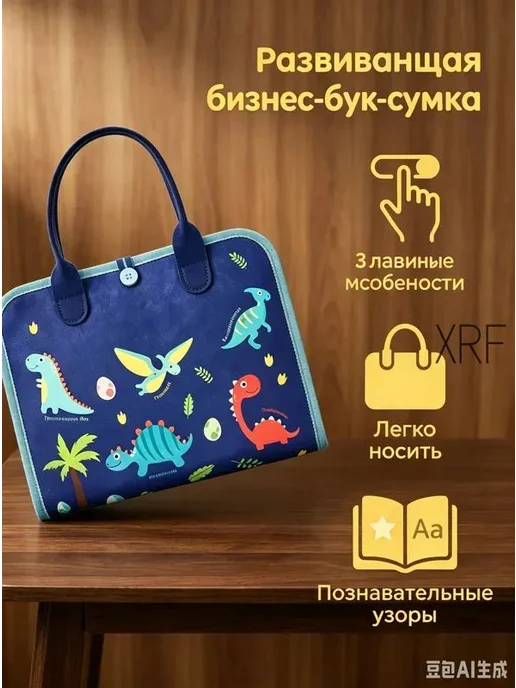 Мягкий текстильный бизиборд Монтессори, вариант