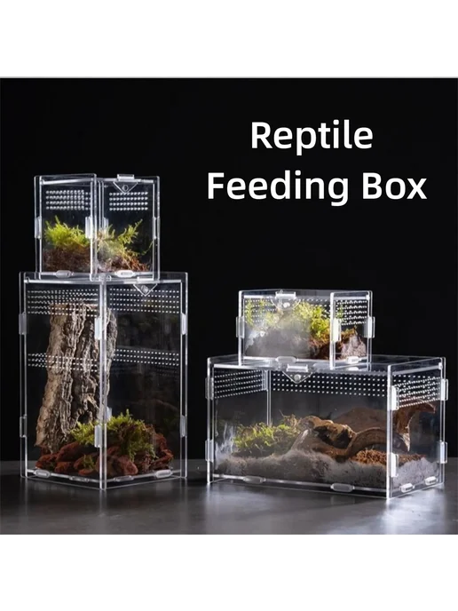 Нет бренда Прозрачный акриловый террариум для рептилий Reptile Habitat, вариант, фото 6
