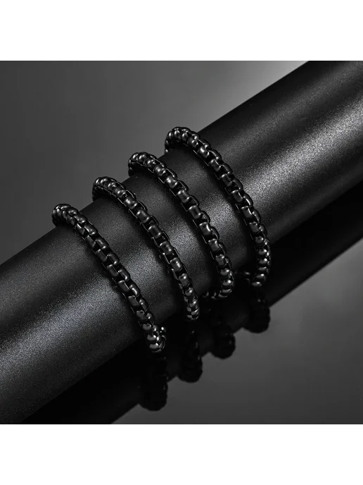 DAIPAN Цепочка из нержавеющей стали черная HC0012 5.0MM Black, 45c, черный, фото 5